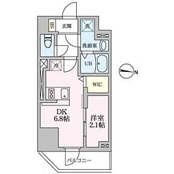 アーバンパーク扇大橋 5階1DKの間取り