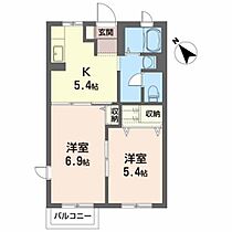 シャーメゾン・サラ 102 ｜ 岩手県花巻市下小舟渡308-1（賃貸アパート2K・1階・40.00㎡） その2