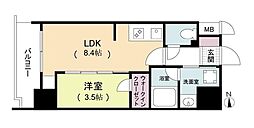 ルネフラッツ松屋町駅前 1LDKの間取図画像