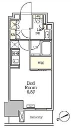 ザ・パークハビオ大森山王 14階ワンルームの間取り