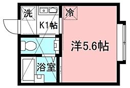 アザーレらんど 1Kの間取図画像