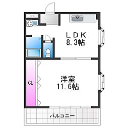 LEO 1LDKの間取図画像