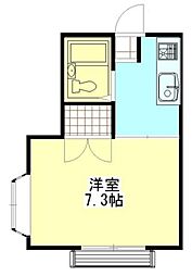 メゾンウエスト 2階ワンルームの間取り