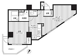カスタリア初台 1LDKの間取図画像