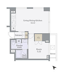 レヴィーガときわ台crob 1LDKの間取図画像