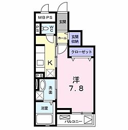 SUNNY SIDE 3階1Kの間取り
