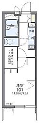レオパレスクレストタウンA 1Kの間取図画像