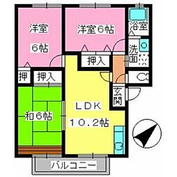 ティアラ大橋南A 3LDKの間取図画像