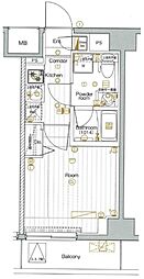 PREMIUMCUBEGNISHIOI 1Kの間取図画像