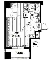 スプレスター錦糸町 4階ワンルームの間取り
