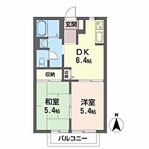 ロイヤルバレー　Ｂ 203 ｜ 福島県郡山市日和田町字向山37-4（賃貸アパート2DK・2階・40.00㎡） その2