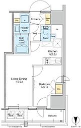 プラウドフラット四谷三丁目 1LDKの間取図画像