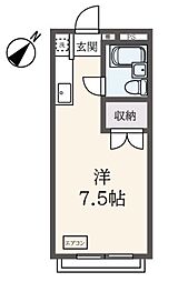 ハイツよしなか 2階ワンルームの間取り