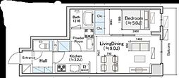 ディオスプラド 1LDKの間取図画像