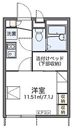 レオパレスグレース 1階1Kの間取り