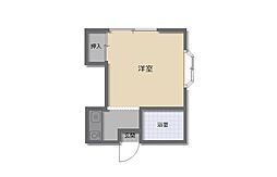 東急目黒線 西小山駅 徒歩6分の賃貸アパート 2階ワンルームの間取り