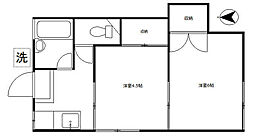 ユタカハイツ 1階2Kの間取り
