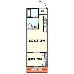 ひなたと春風のラテ 1LDKの間取図画像