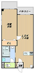 パレスタジオ 1LDKの間取図画像