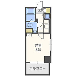 グランフォーレ平尾 1Kの間取図画像