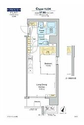 PROUDFLATOIMACHI 1LDKの間取図画像