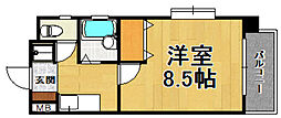 ラフィネ荒江 1Kの間取図画像