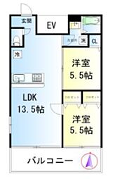 スカイメゾン押上 2LDKの間取図画像