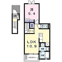 サニーヒルズ・K2 1LDKの間取図画像
