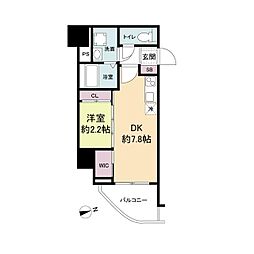 セレニテ難波プリエ 1DKの間取図画像