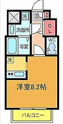 サンライズT 1Kの間取図画像
