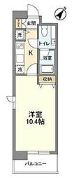 ヴィエント中目黒 1Kの間取図画像