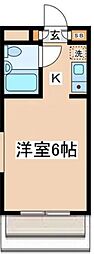 メゾン多摩 4階1Kの間取り