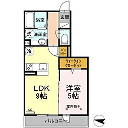 プランドール柴又 3階1LDKの間取り