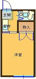 藤の木ハイツ 1Kの間取図画像