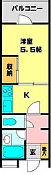 グランドルーシス 1Kの間取図画像