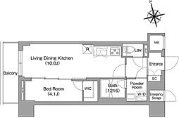 コンフォリア・リヴ南砂町EAST 1LDKの間取図画像