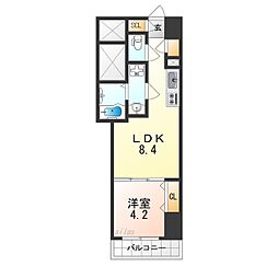 JR阪和線 三国ケ丘駅 徒歩5分の賃貸マンション 7階1LDKの間取り
