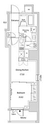 ザ・パークハビオ新中野 1DKの間取図画像