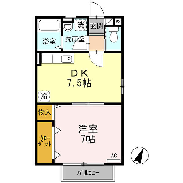 スカイハイツ ｜大阪府堺市中区深井東町(賃貸アパート1DK・2階・35.19㎡)の写真 その2