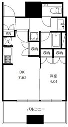 大崎ガーデンレジデンス 7階1DKの間取り