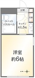 オセアニック 1Kの間取図画像