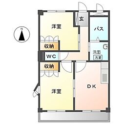 ガーデンビレッジpart2 2DKの間取図画像