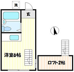 カメリアハイツ ワンルームの間取図画像