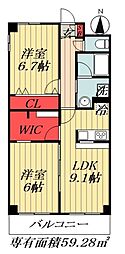 西船橋スクエアガーデン 3DKの間取図画像