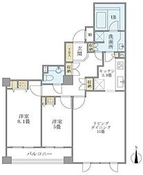 アパートメンツ東山 2LDKの間取図画像