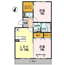 ハーモニアス瑞江1 2LDKの間取図画像