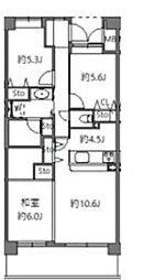 アソシエール溝の口 4階3LDKの間取り