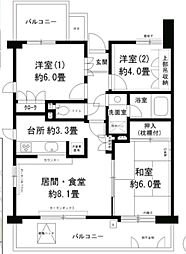 保土ヶ谷南パーク・ホームズ 3DKの間取図画像