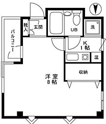 メイローズ夏見台 3階1Kの間取り