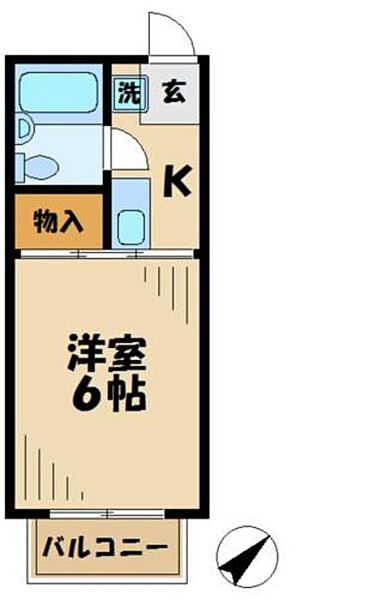 ジョイフルハイム 102｜東京都多摩市落合２丁目(賃貸アパート1K・1階・19.61㎡)の写真 その2
